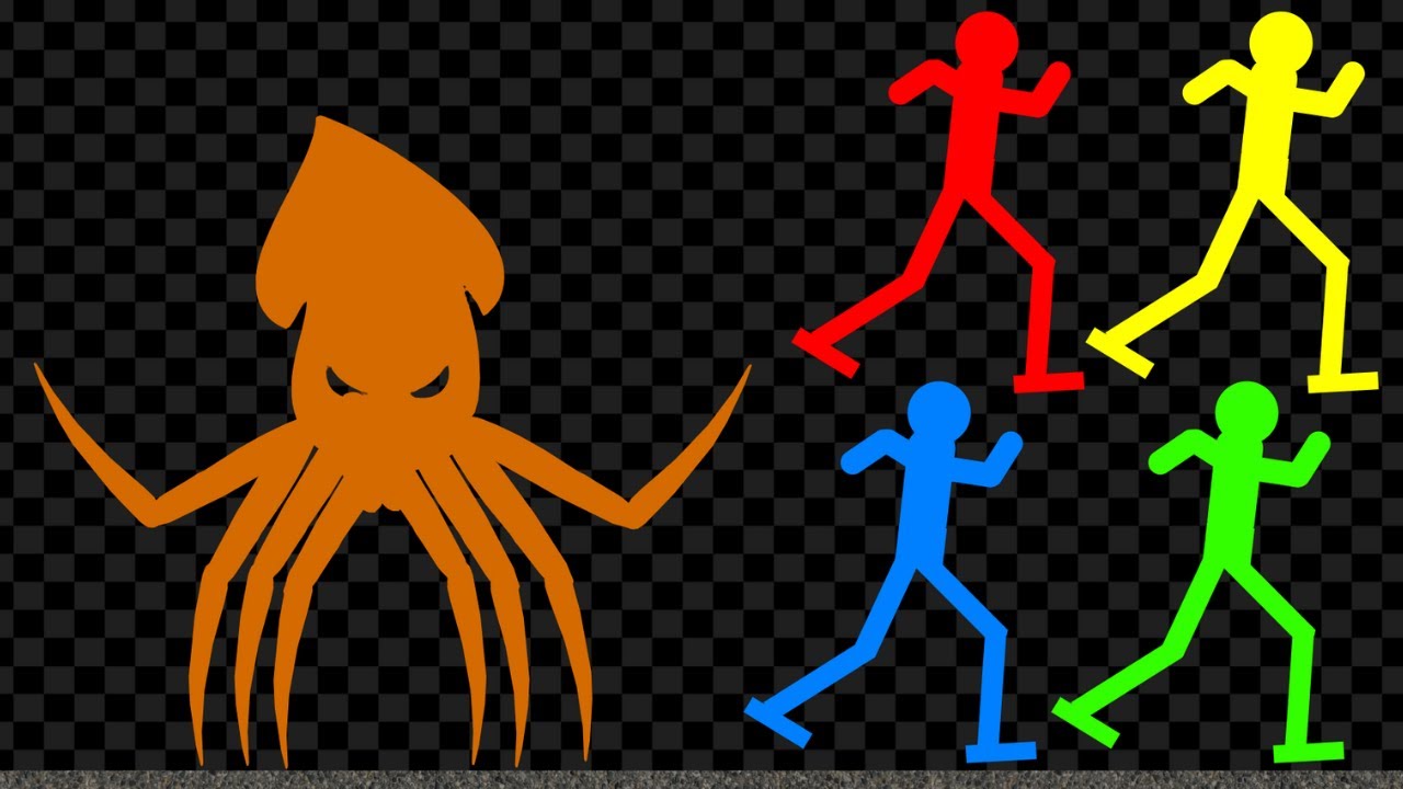 Survival Stickman Race : Run From Monster Kraken