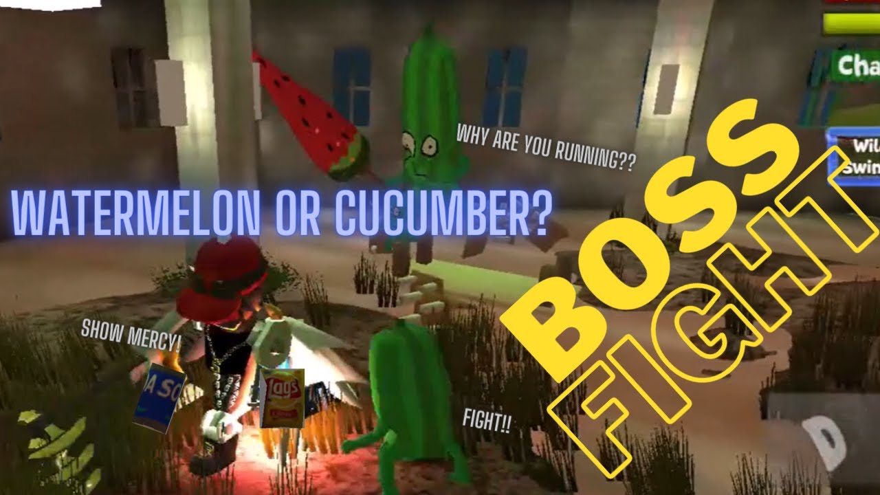 SCHOOL OF CHAOS BOSS FIGHT CUTERMELON!! Watermelon or Cucumber?