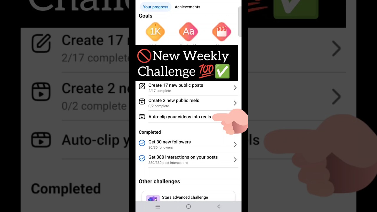 New Weekly Challenge #reels #facebooktips