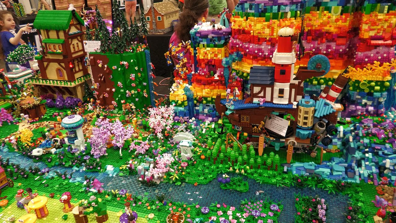 Huge LEGO Fantasy Rainbow Castle Village