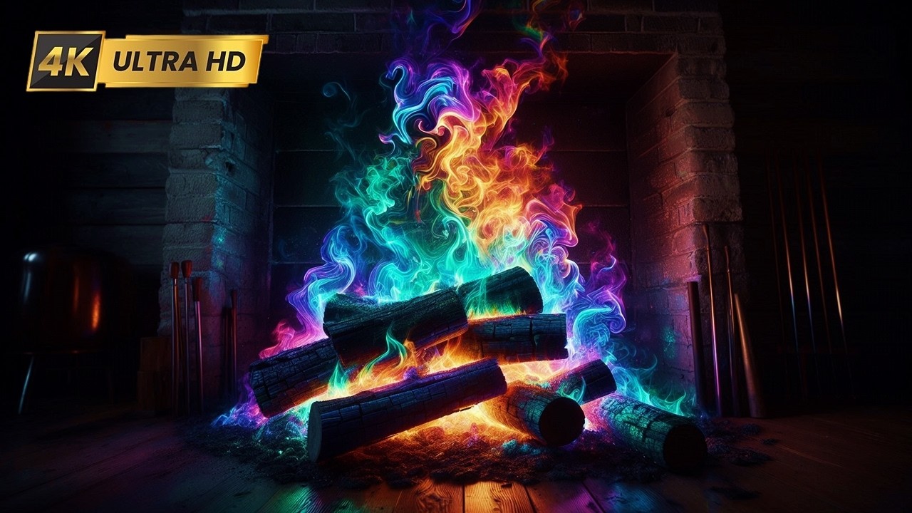 🌈 This Rainbow Fireplace Will Completely Melt Your Stress 🔥 12 HOURS (No Music)