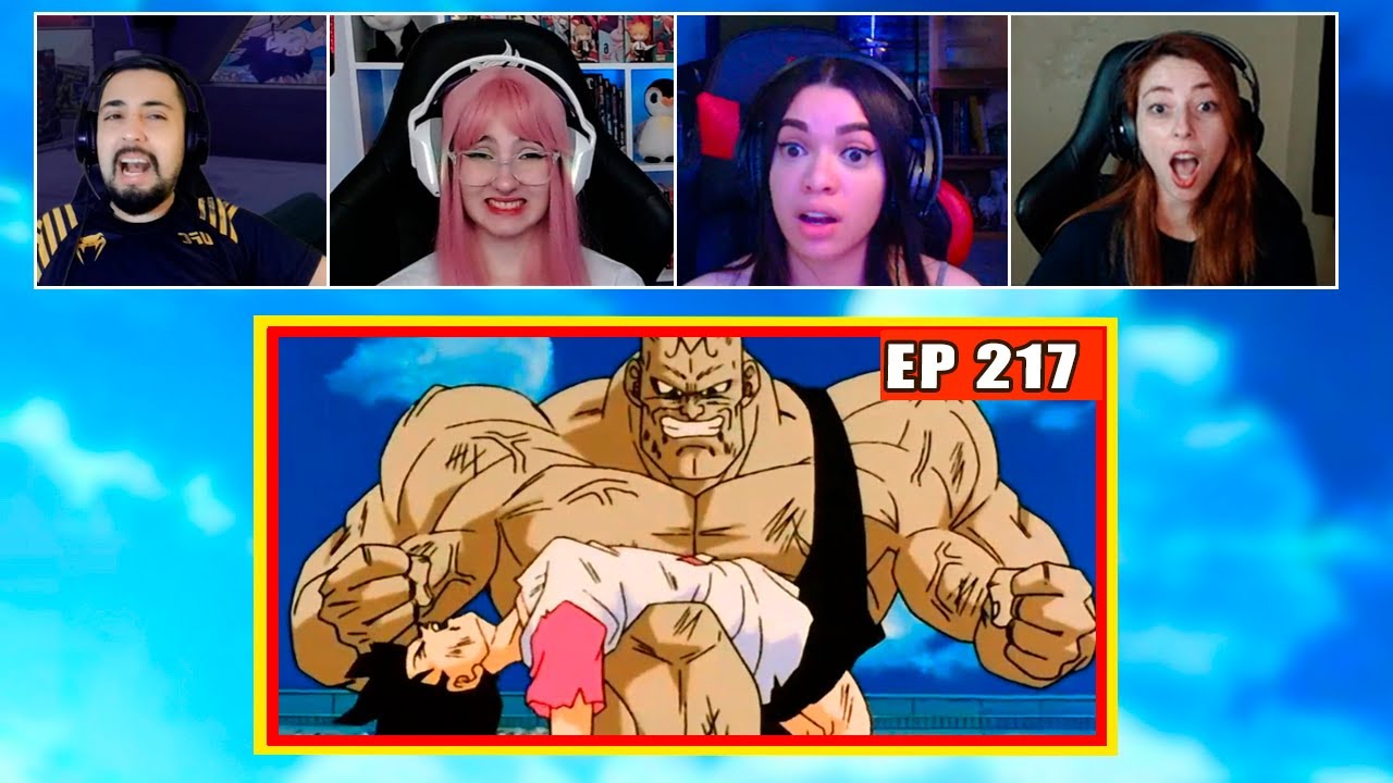 Videl vs Spopovich | 4 Pessoas Reagindo | Dragon Ball Z - EP 217