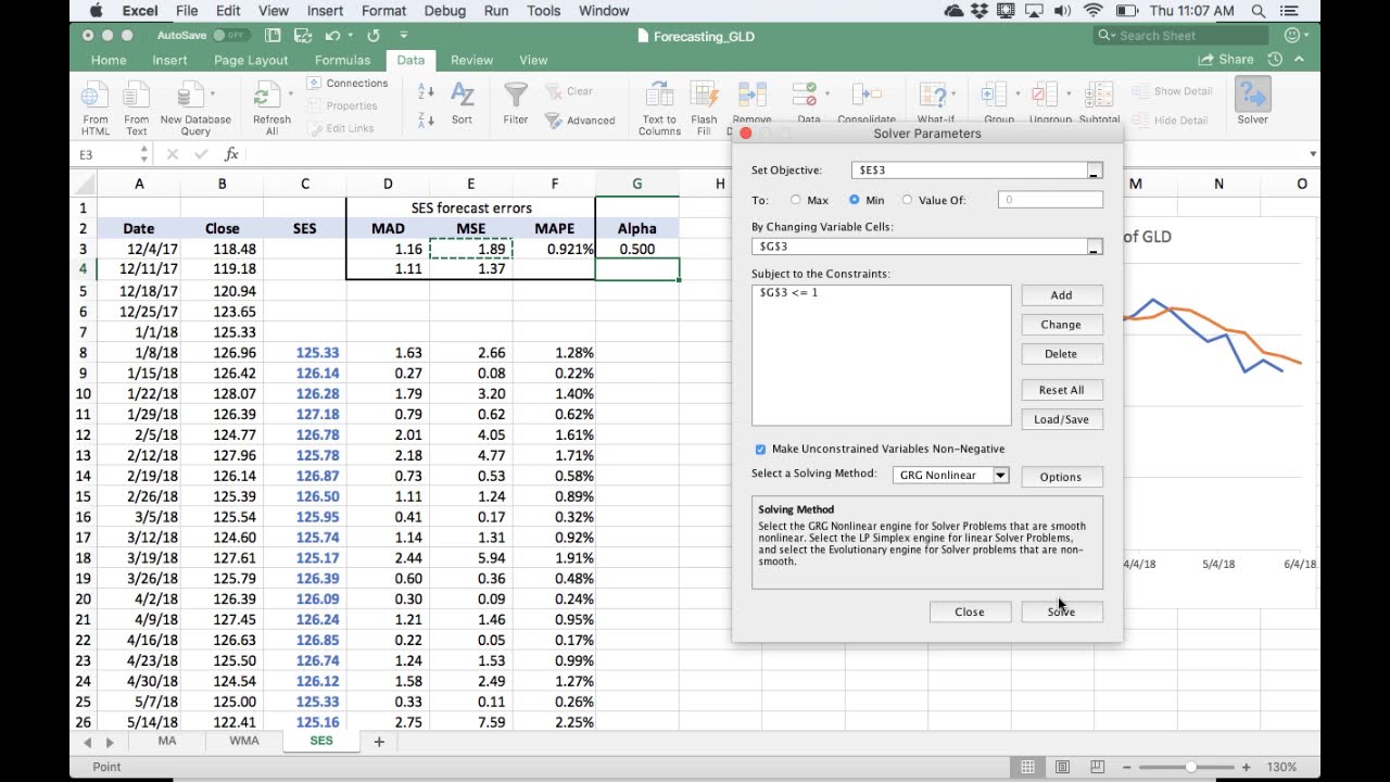 Excel Forecasting: Single Exponential Smoothing & Weighted Moving Average Time Series Forecasting