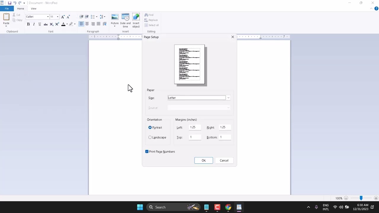 How to Change Margins in WordPad