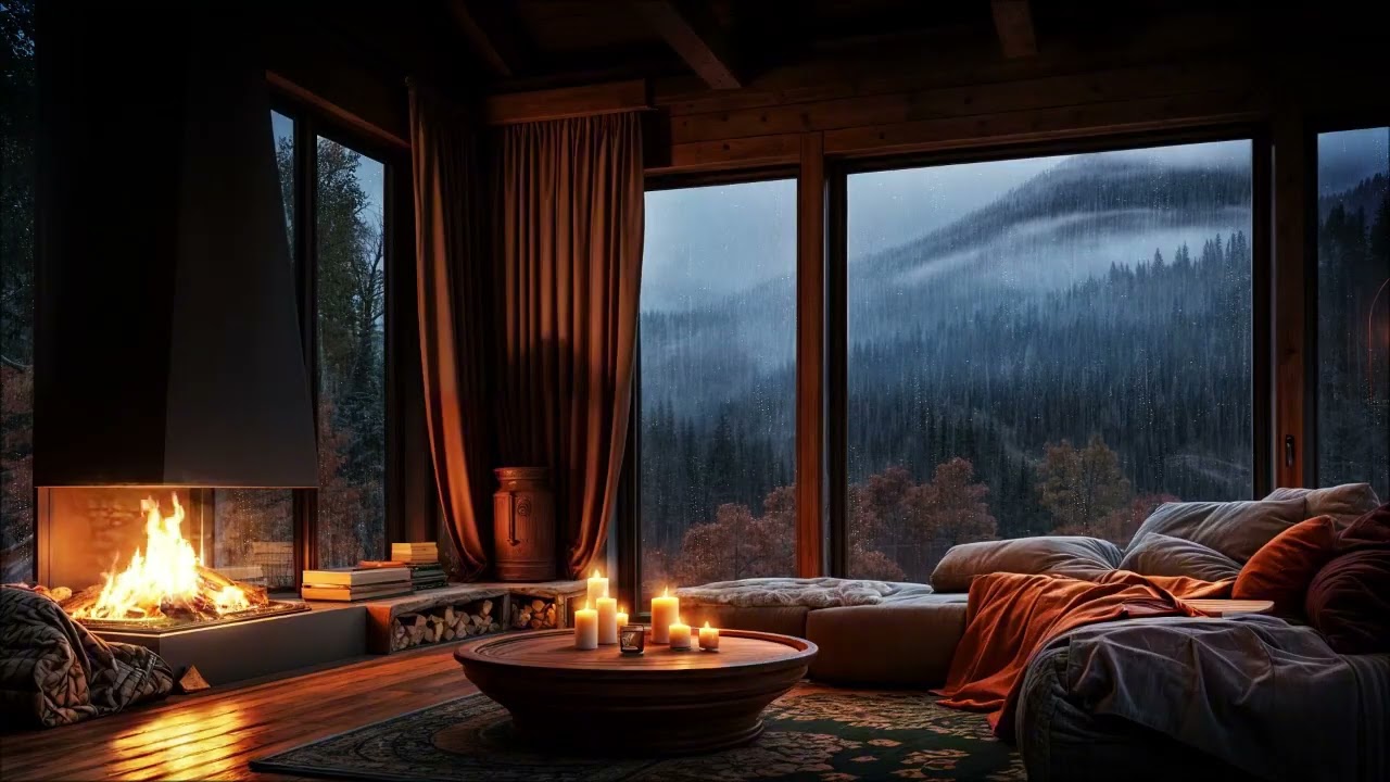 Rain Sounds and Emotional Piano Music ASMR for Night Sleep in Cozy Bedroom