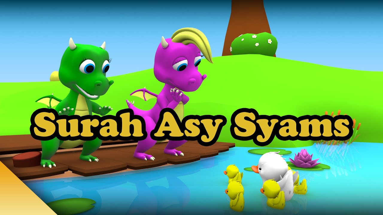 Cute Dinosaur Meets Duckling With Murottal Surah Asy Syams