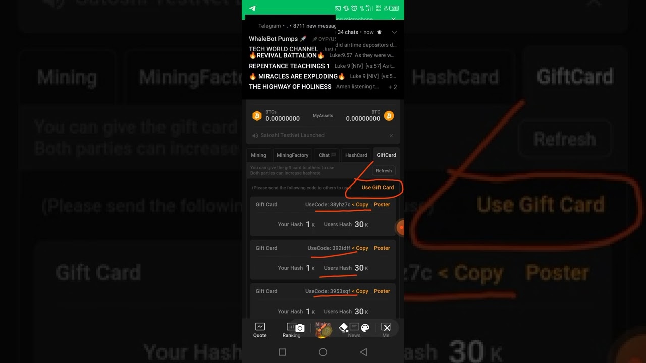 HOW TO USE GIFT CARD ON SATOSHI MINING APP AND MINE REALLY FASTER.
