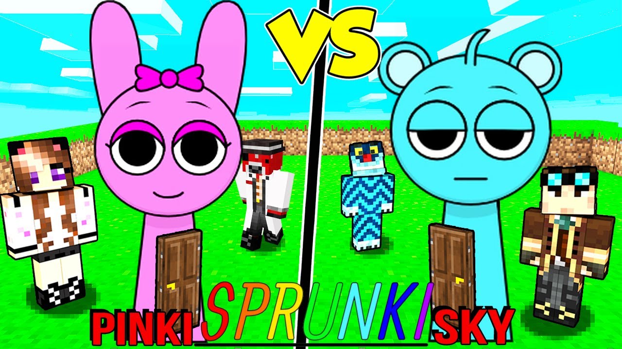 CASA SPRUNKI SKY contro CASA SPRUNKI PINKY SU MINECRAFT!!