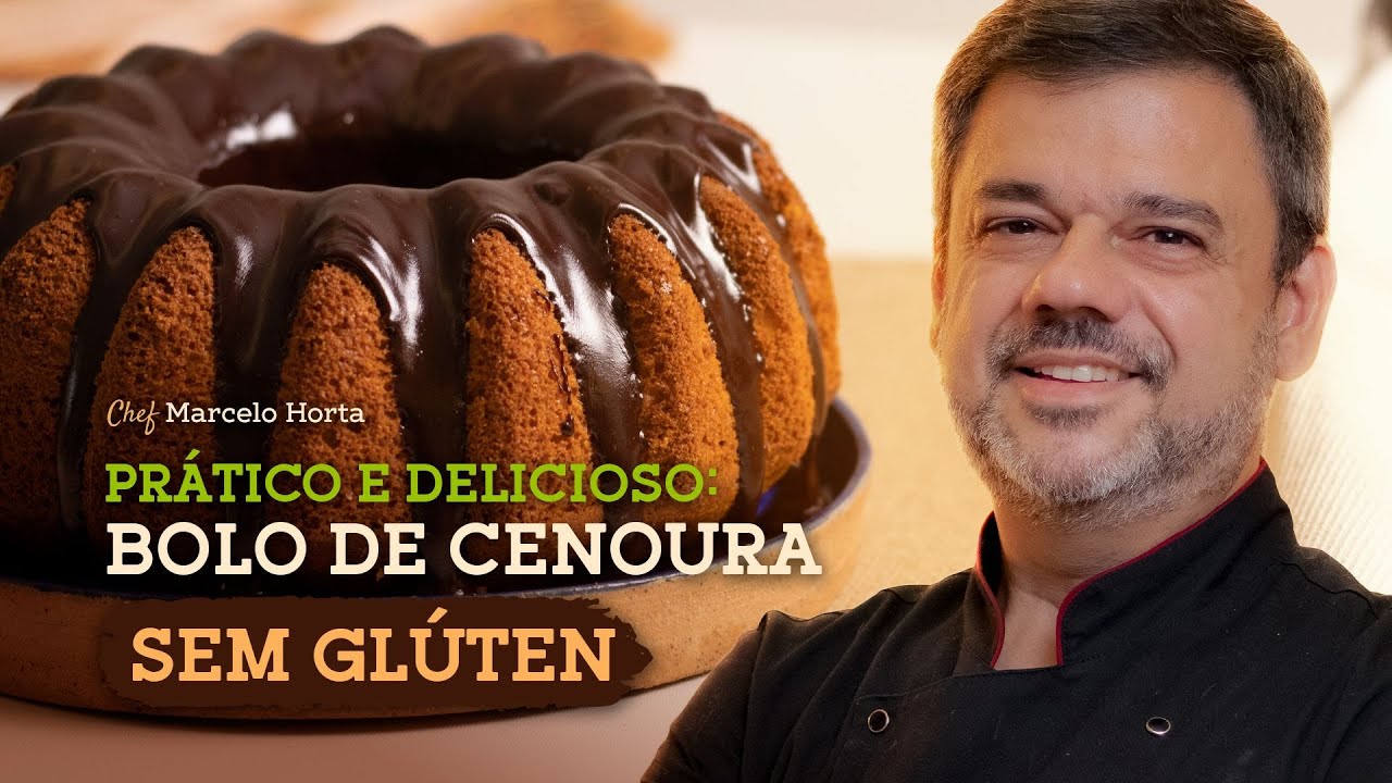 O Melhor Bolo de Cenoura Sem Gl&uacute;ten com Mix de Farinhas Caseiro | Receita F&aacute;cil