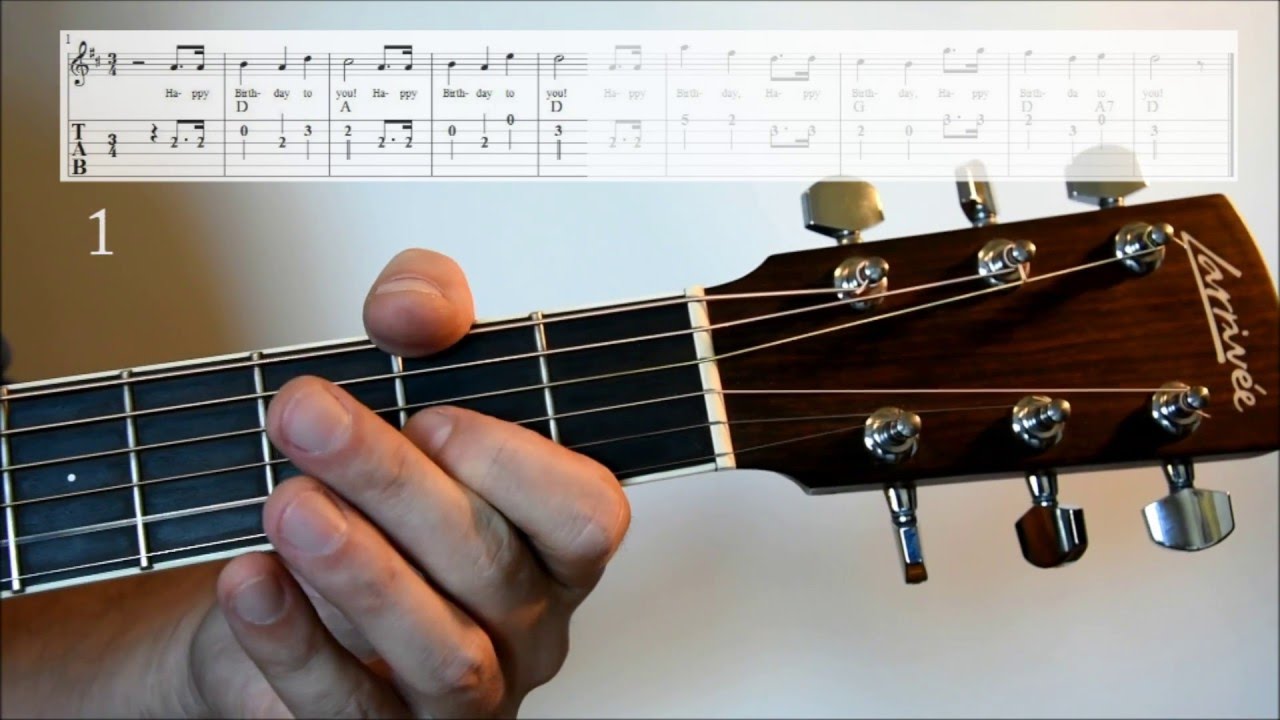 Guitar Lesson: Happy Birthday (in D)