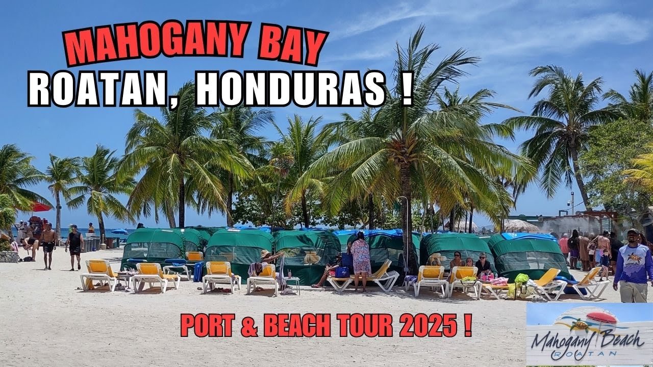 MAHOGANY BAY, ROATAN, HONDURAS !  2025 - Cruise Port & Beach Tour