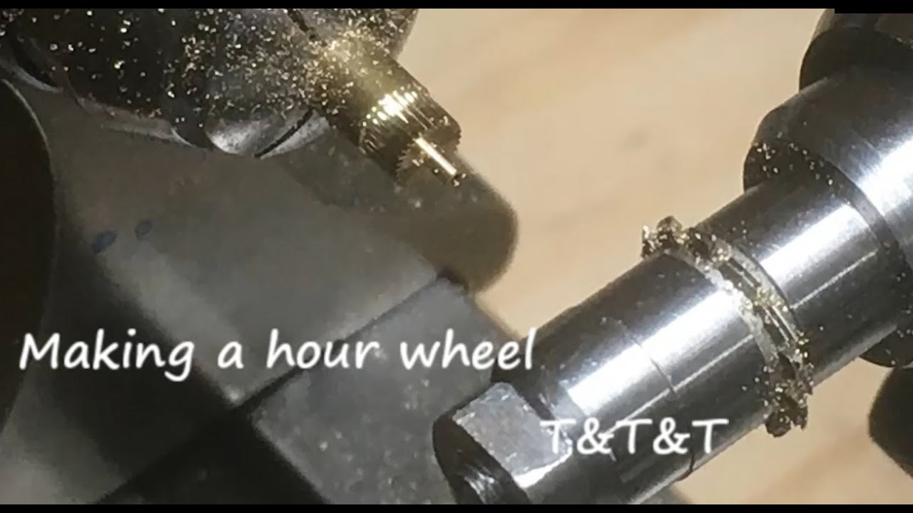 Making  a hour wheel.  Wheel cutting. 歯切り