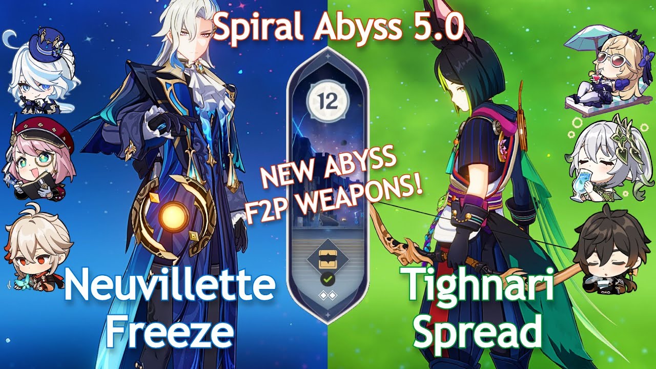 NEW Spiral Abyss 5.0! C0 NEUVILLETTE FREEZE x C0 TIGHNARI SPREAD | Floor 12 | Genshin Impact