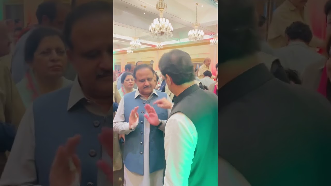 Former Chief Minister Punjab Sardar Usman Buzdar with Former PM and Chairman PTI Imran Khan