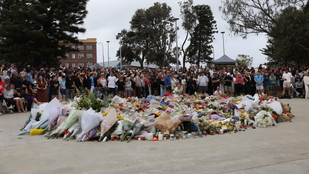Bondi Beach victims honoured with floral tributes turned into artwork