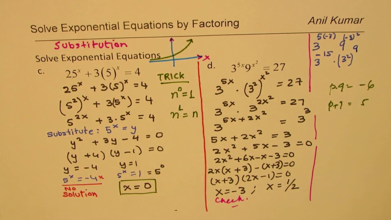 How to Solve Exponential Equations in Quadratic Form HINDI - EDEXCEL - GCSE - SAT