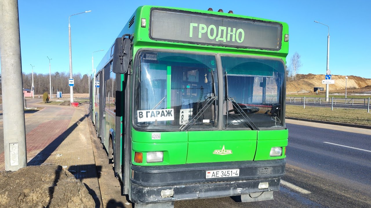 Спешу В ГАРАЖ отдыхать после тяжёлой рабочей недели вместе с зелёным автобусом МАЗ 105 по марш. №26.