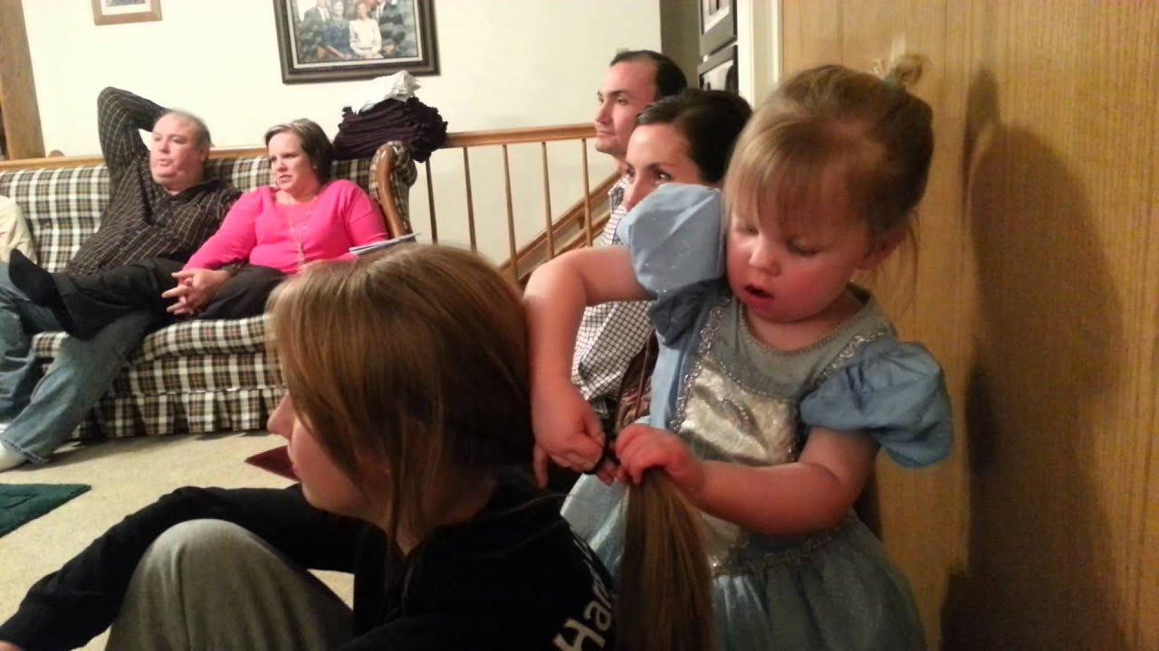 Kiana doing hair (2 1/2 yrs old)