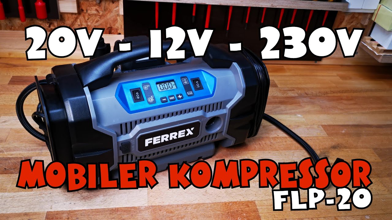 FERREX 20V 40V 12V 230V Akku-Kompressor FLP20