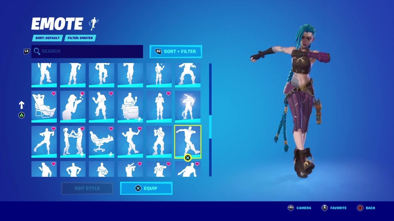 Jinx all my locker emotes 2 -- Fortnite