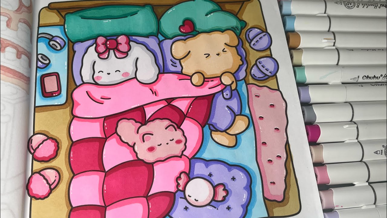 Sweet Days by Colored Caramel | Color With Me | Ohuhu Alcohol Markers #adultcoloring #coloredcaramel