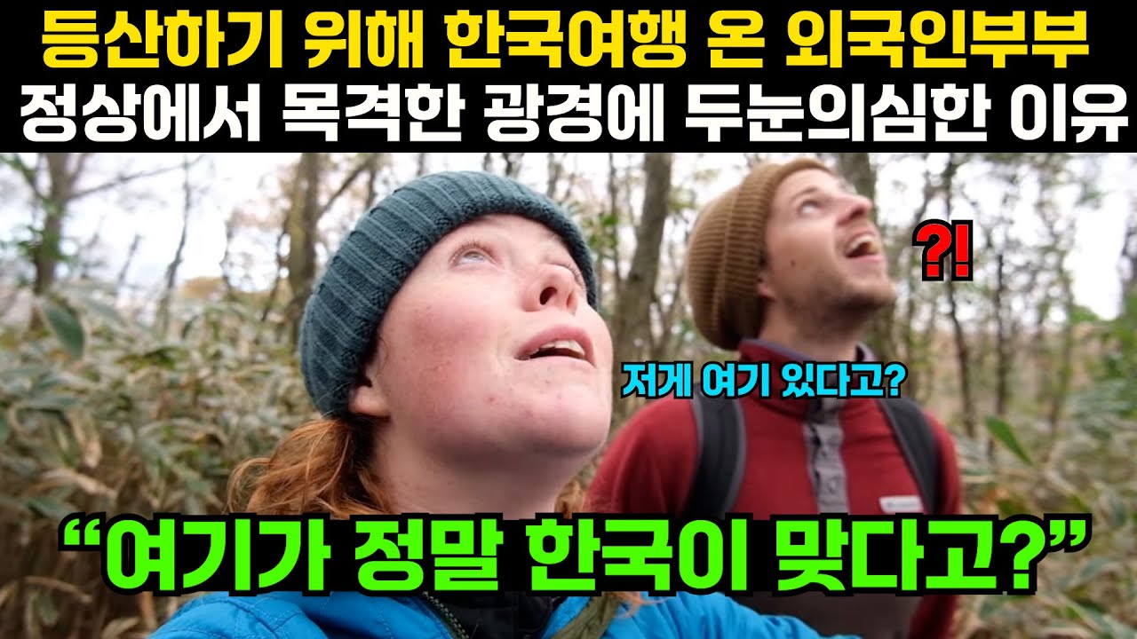 등산하기 위해서 한국여행 온 외국인부부 정상에서 목격한 광경에 두눈의심한 이유 