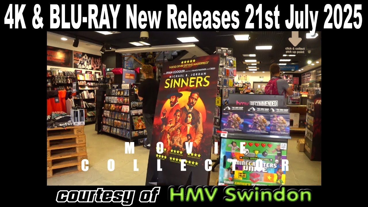 Новые релизы 4K UHD и Blu-ray 21 июля 2025 г. HMV Swindon
