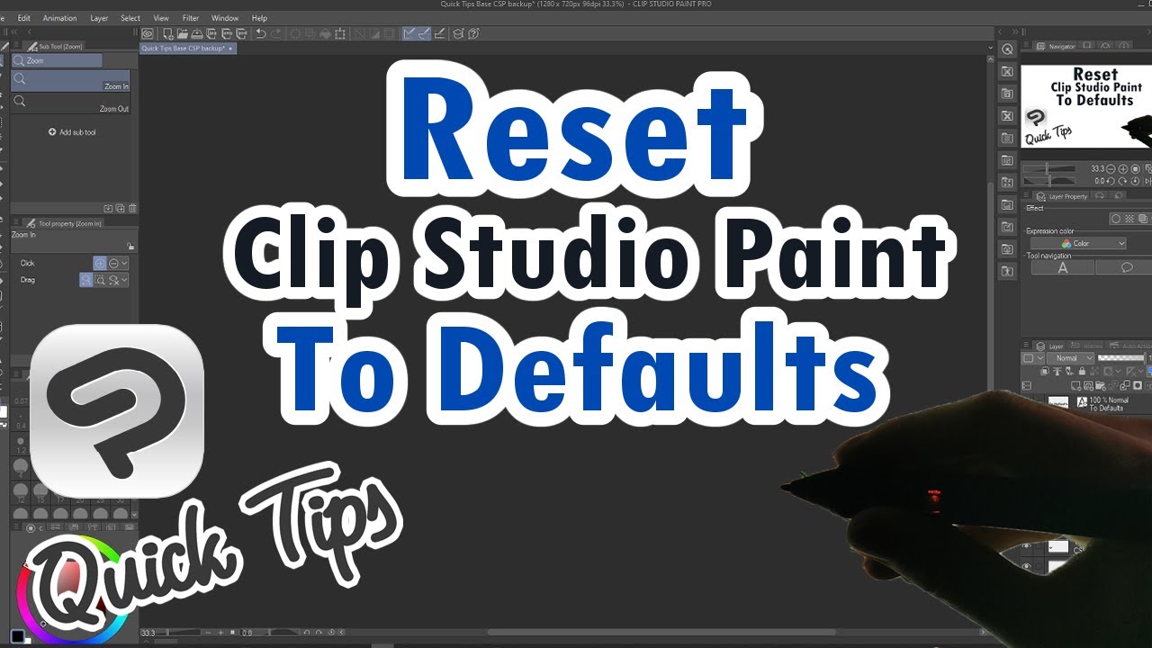 СБРОС Clip Studio Paint к настройкам по умолчанию (настройки, инструменты, рабочее пространство и...