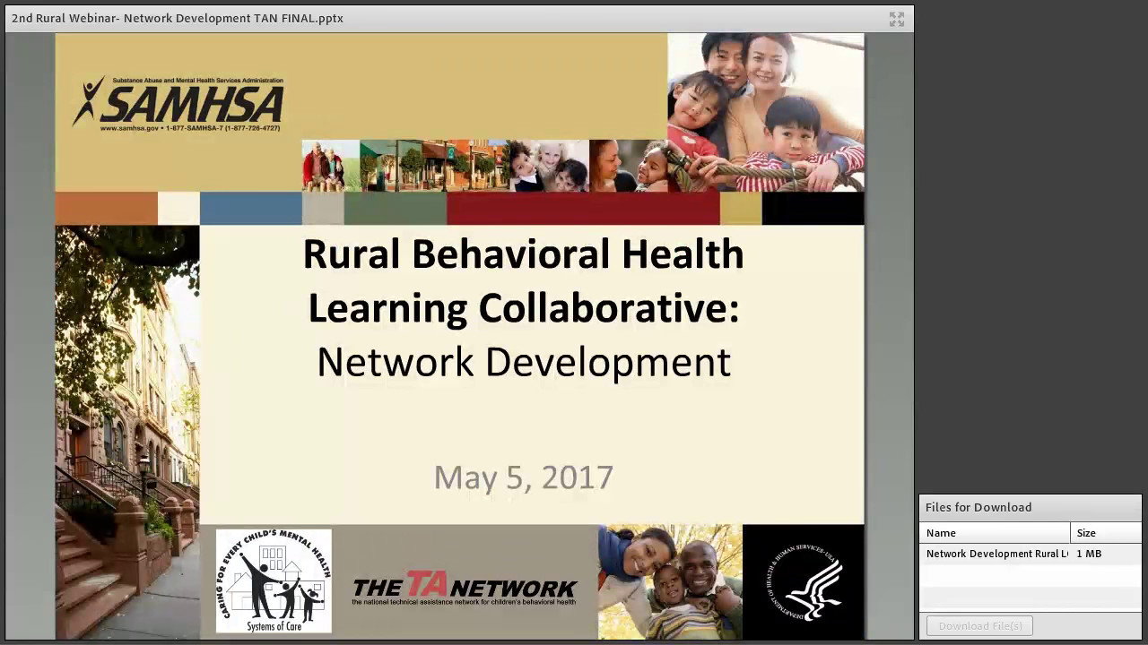 Rural Behavioral Health Learning Community: Strategies for Network Development