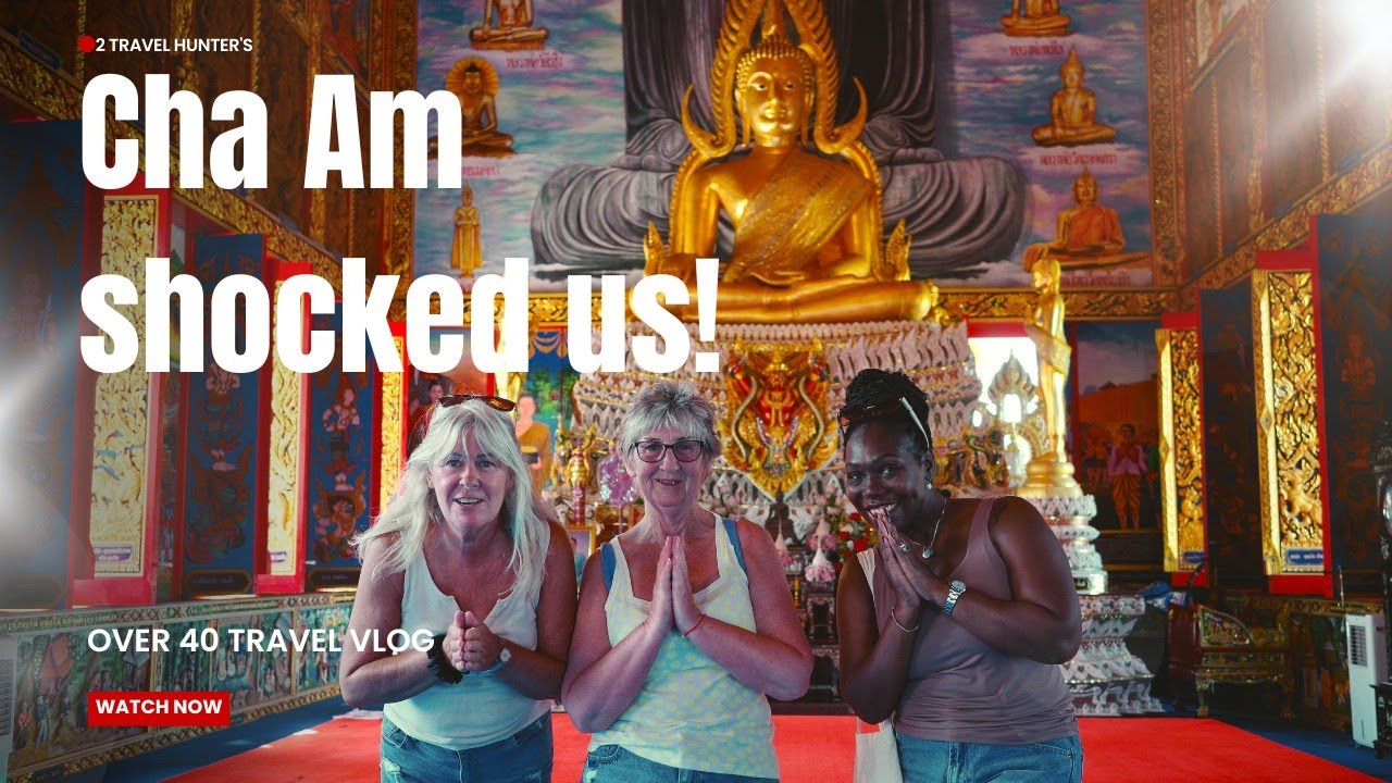 Exploring Cha-Am After a Motorbike Ride! Temple, Street Food & Beach visit | Over 40 travel vlog 