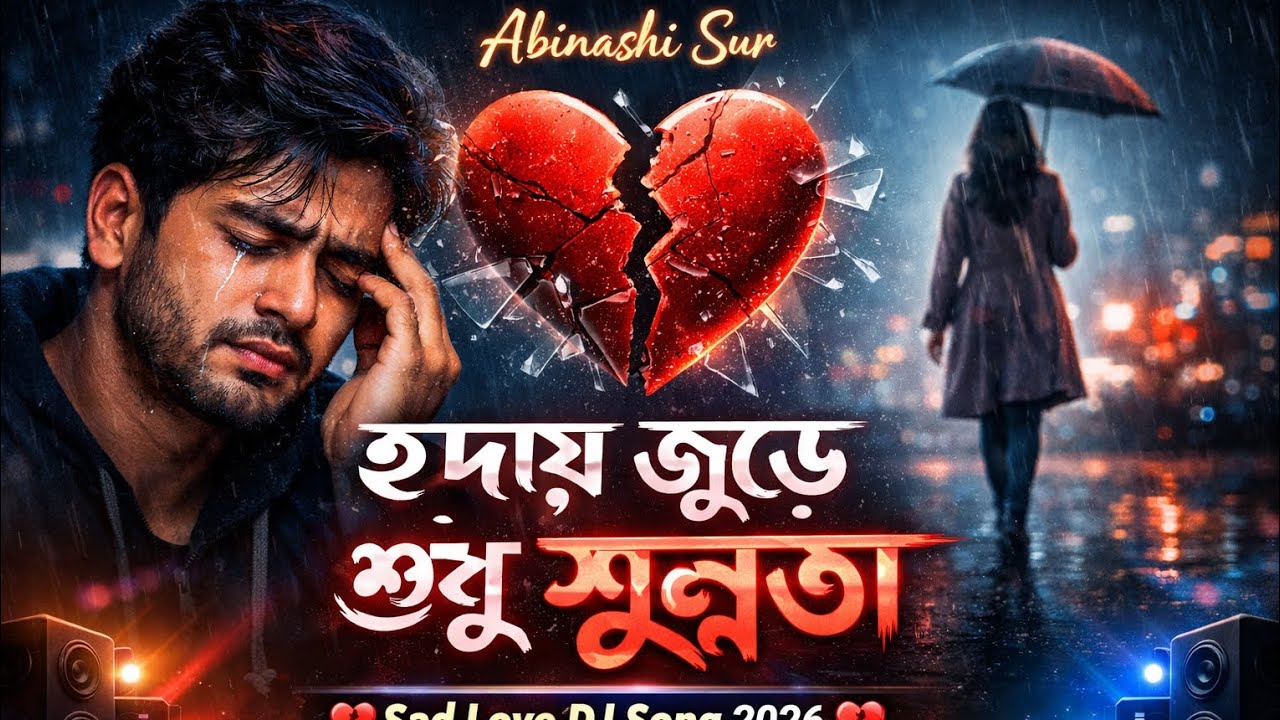 হৃদয় জুড়ে শুধু শূন্যতা 💔 | Sad Love DJ Song 2026 | New Bangla Emotional Song | Abinashi Sur