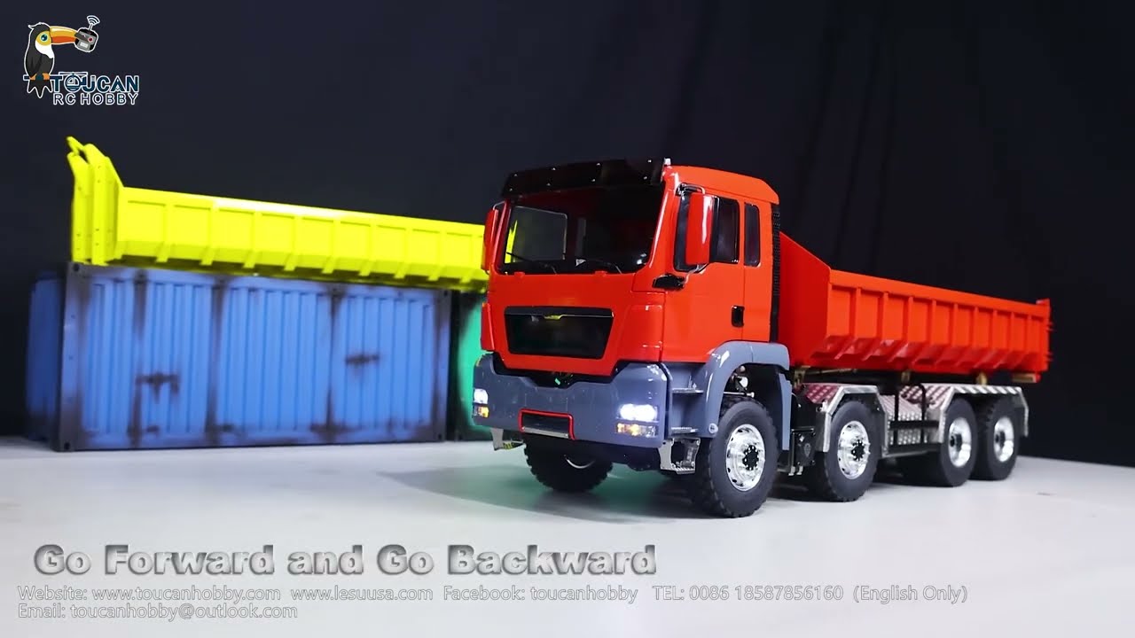 LESU 1/14 8*8 Hydraulic Dumper RC Truck Roll On/Off Tipper Dump Chassis Trucks
