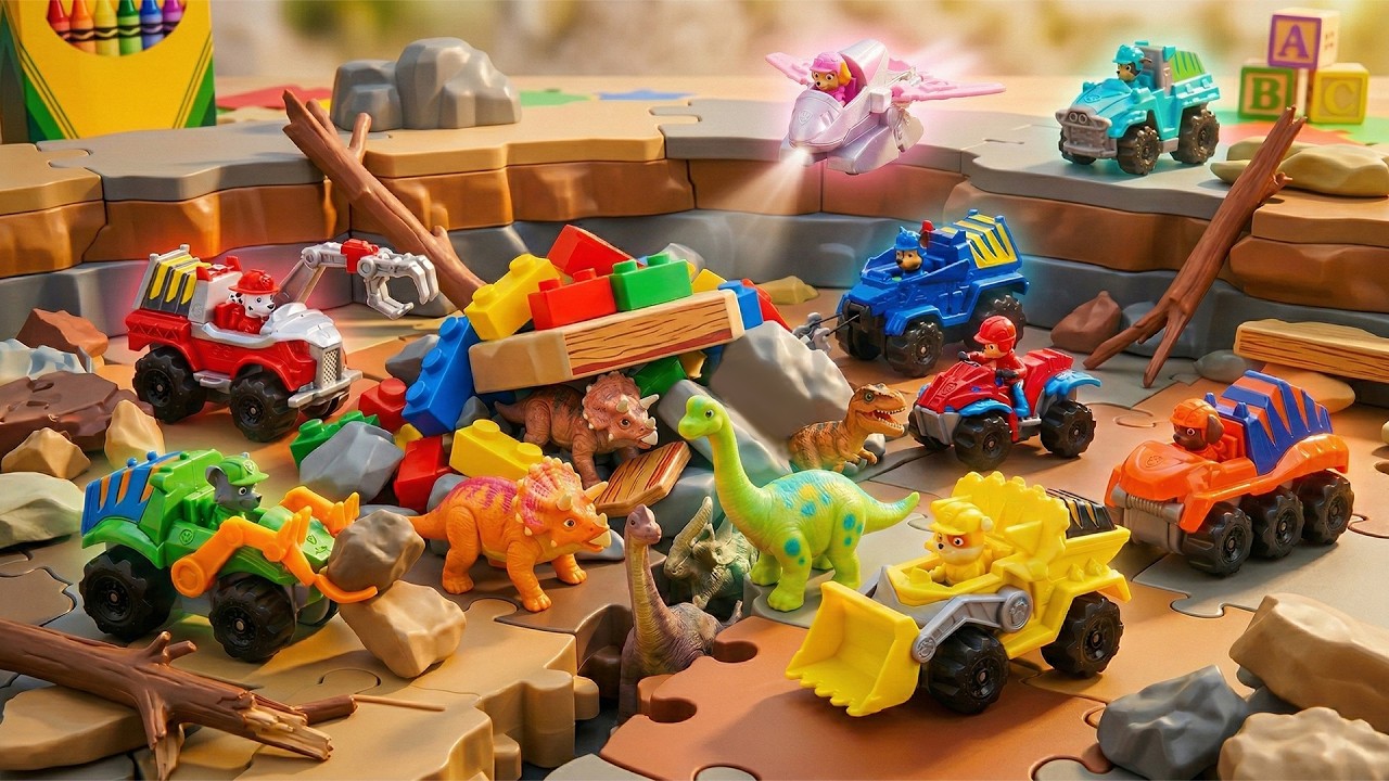 PAW Patrol Dino Rescues Trapped Baby Dinosaurs! Dino Pups Unboxing | PAW Patrol | Toys Pretend Play