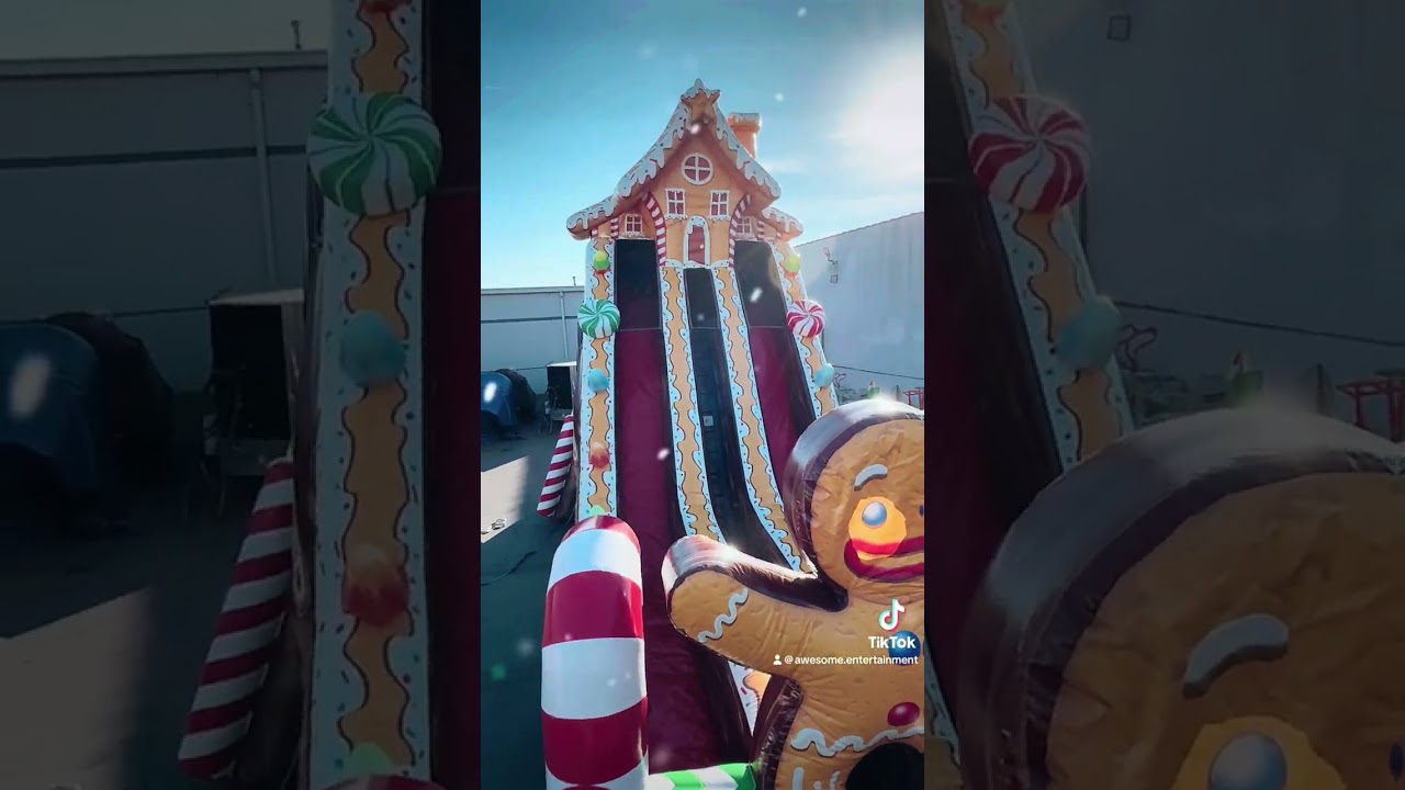 Giant Gingerbread Man Inflatable Slide Rentals Columbus, Dayton, Cincinnati, Ohio Inflatable Rentals