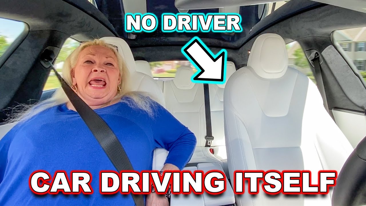 Tesla Drives Itself Prank On Grandmom (Summon Mode)