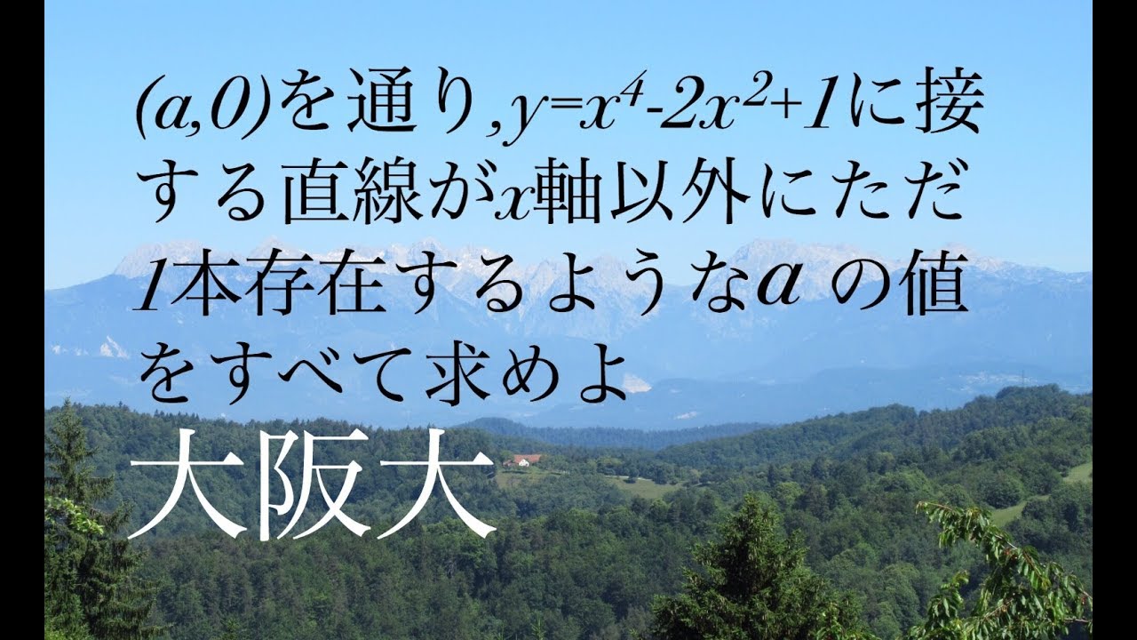 大阪大　4次関数　高校数学 Japanese university entrance exam questions