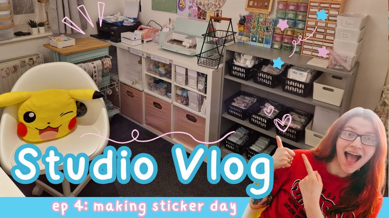 Studio Vlog 004 ✨Small Business Diaries ✨ Preparing for Craft Fairs! Making Lots of Stickers ✨