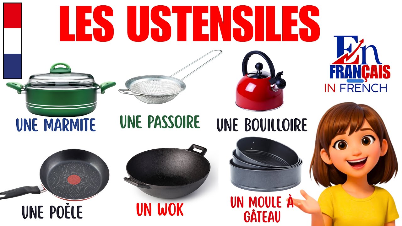 Les Ustensiles de Cuisine Divers en français 🇫🇷 | A1–A2 – Ustensiles, machines de cuisine