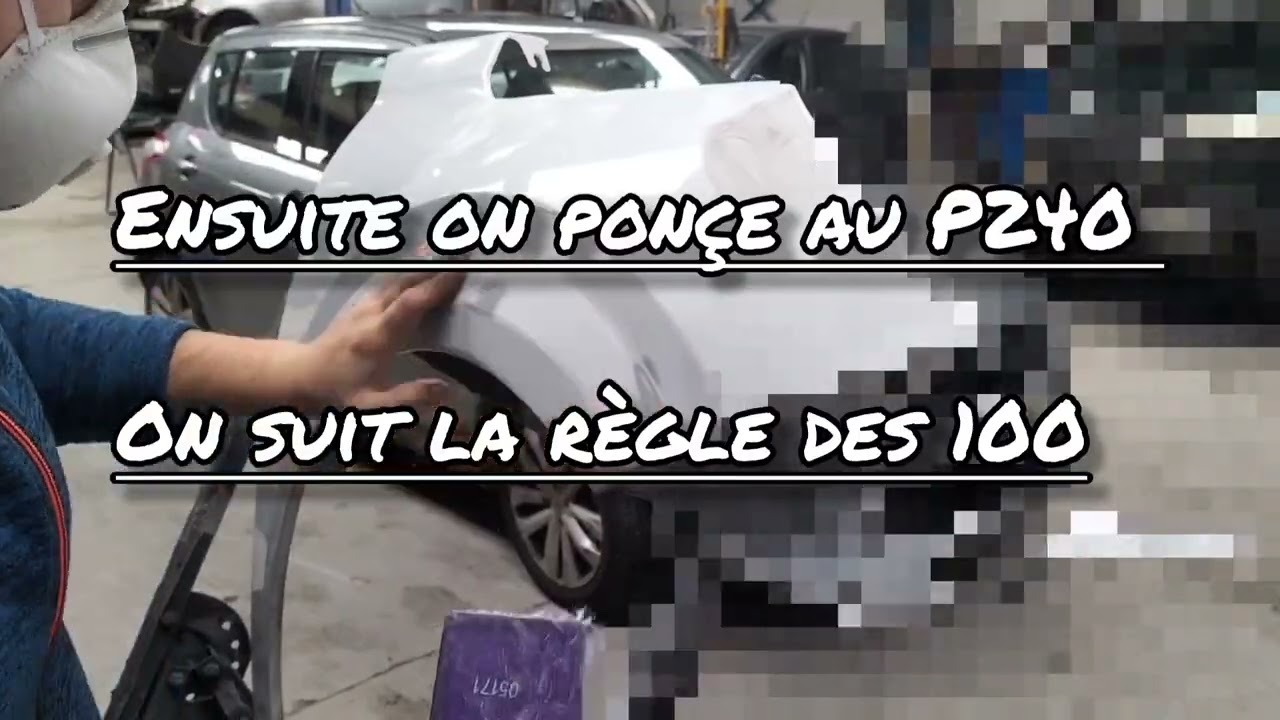 mise en peinture d'une aile de récupération ( peinture caméléon)