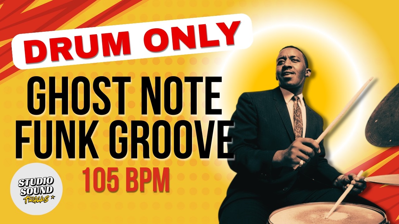 105 BPM | Funk Drum-Only Jam Track &ndash; Pocket Groove with Ghost Notes | Backing Track for Bass