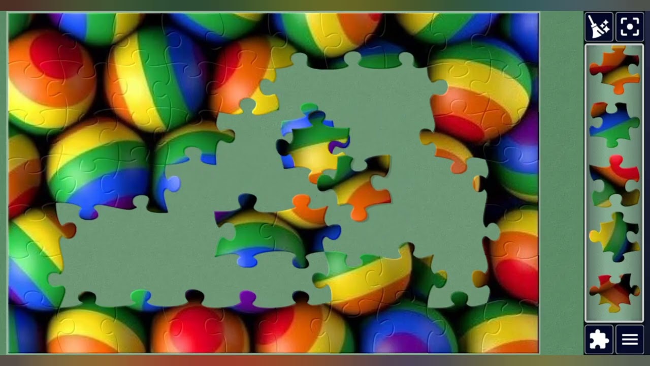 Rainbow Strips Bouncing Balls🎾🌈🎉🧩 joyful jigsaw puzzle 🧩//@jigsawpuzzle45