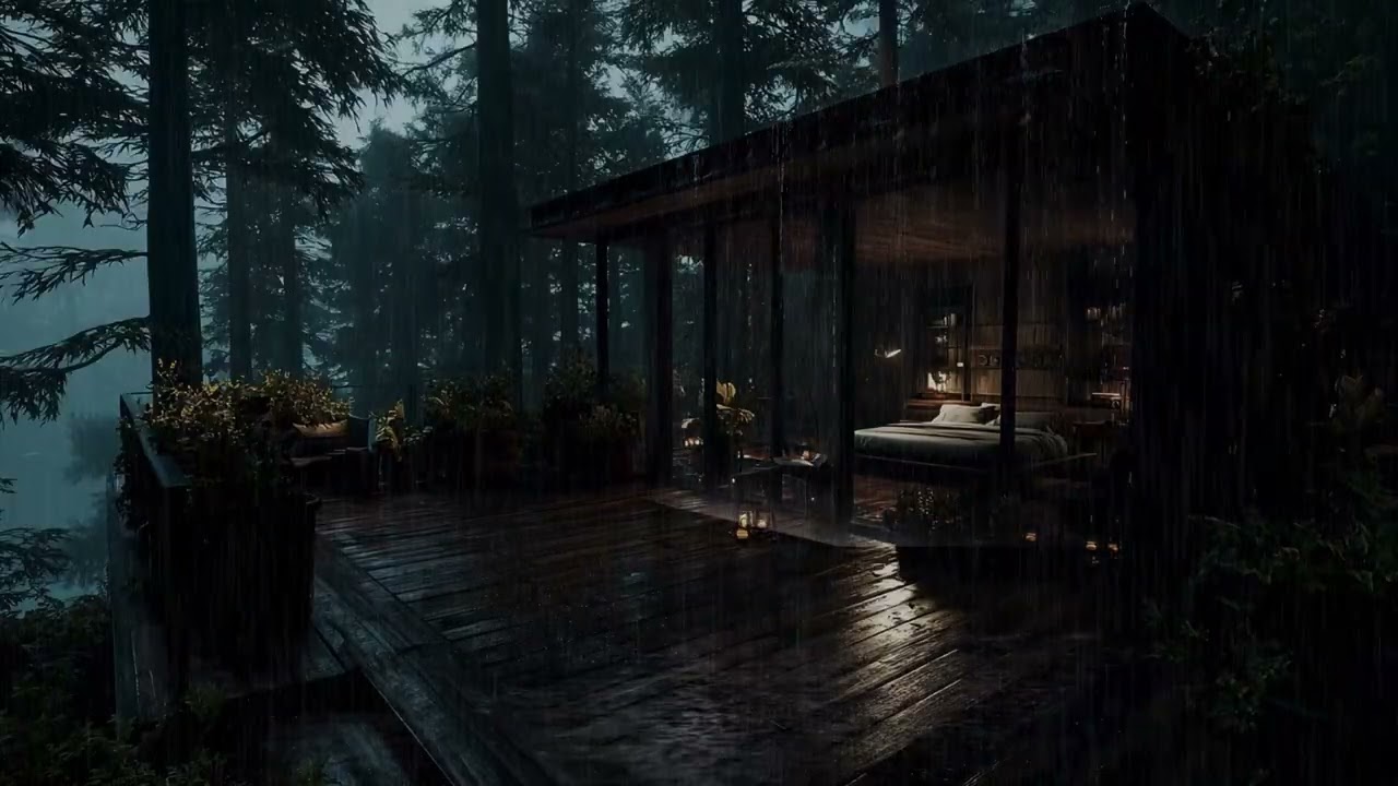 Tranquil Night Rain Ambience for Deep Sleep and Focus, Peaceful Rain Sounds for Calm