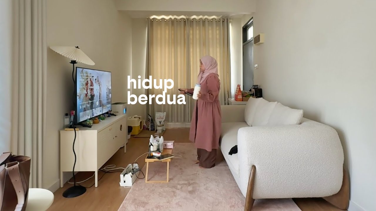 Hidup berdua 🛋️ masak sarapan + dinner, pergi cafe, beli baju & briskwalk