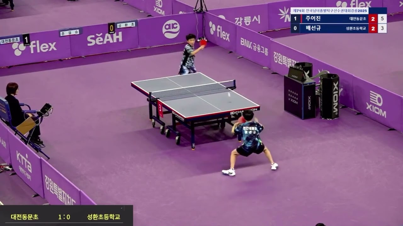 제71회 종별탁구대회 단체전. 대전동문 주어진 vs 천안성환 배선규