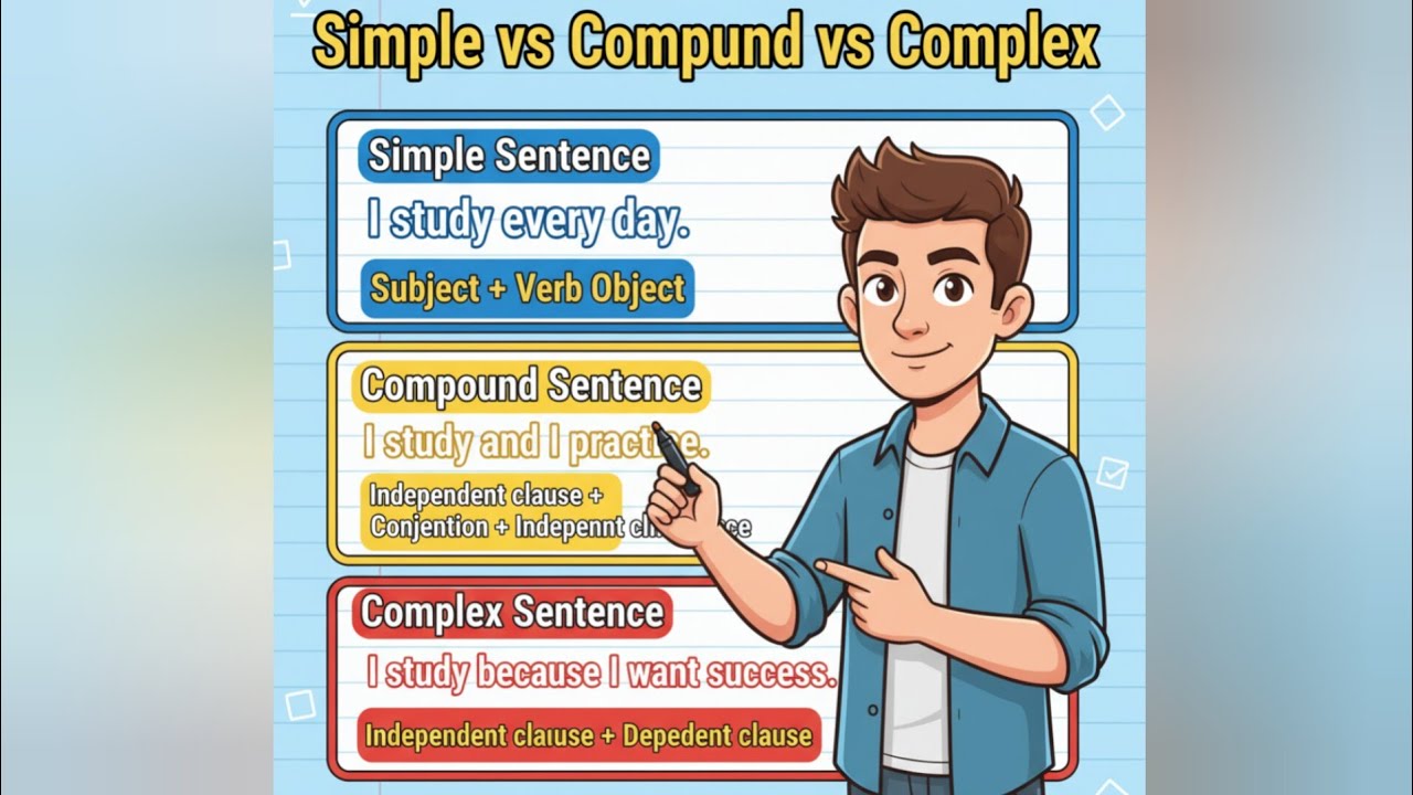 Simple Sentence | Compound Sentence | Complex Sentence Exercise 📚