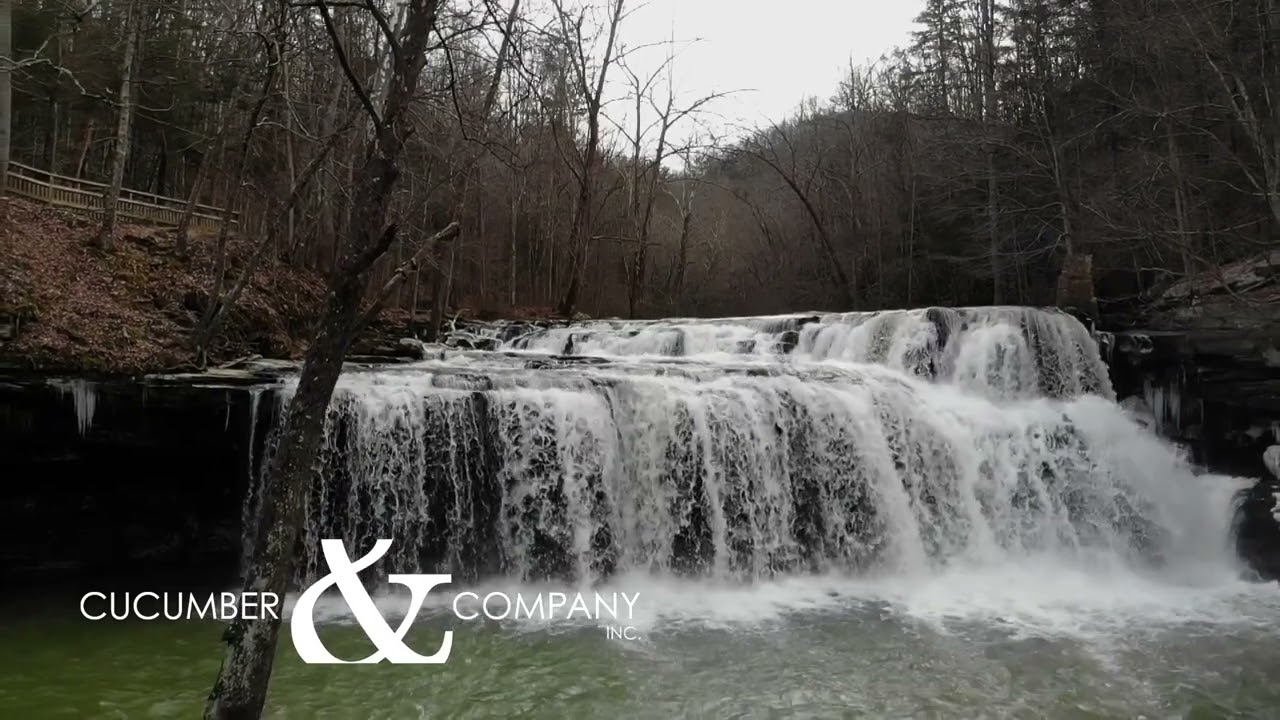 Brush Creek Falls Slow Motion Drone Shot   Cucumber & Company