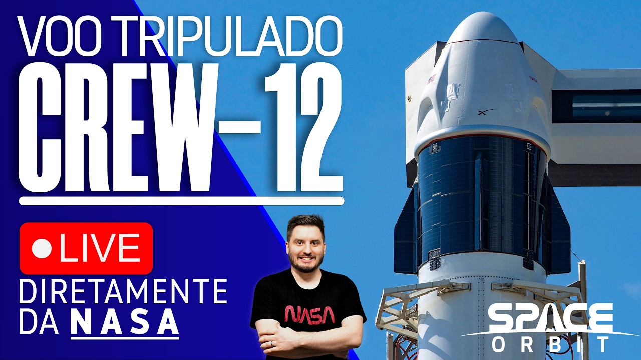 LANÇAMENTO TRIPULADO DO FOGUETE FALCON 9 COM A CREW DRAGON - CREW 12