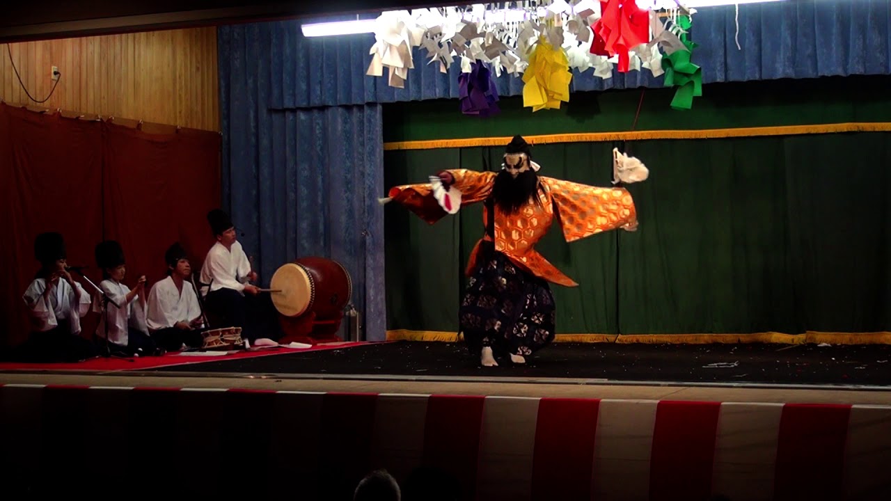 壮絶な大爆笑！大森神社例大祭前夜祭2019 旧舞「八岐大蛇」でスサノオが突然激怒！爺の袖から可愛らしい子大蛇」出現！こういうの大好き！2019.10.19