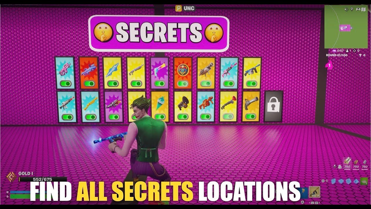 LAMA WARS ZONE WARS UNC MAP FORTNITE CREATIVE - FIND ALL SECRETS LOCATIONS (SECRETS CODE)