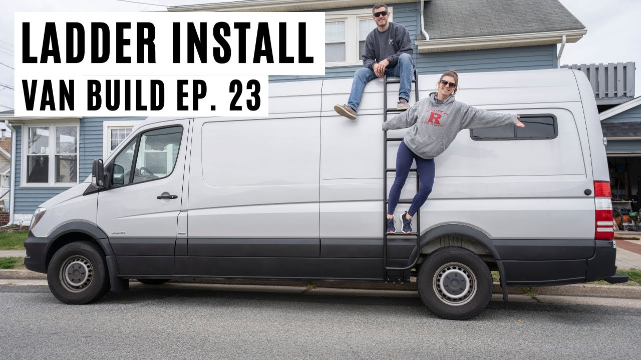 Aluminess Side Ladder Install on Our DIY Camper Sprinter Van - Van Build Ep 23